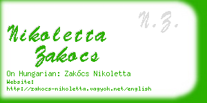 nikoletta zakocs business card